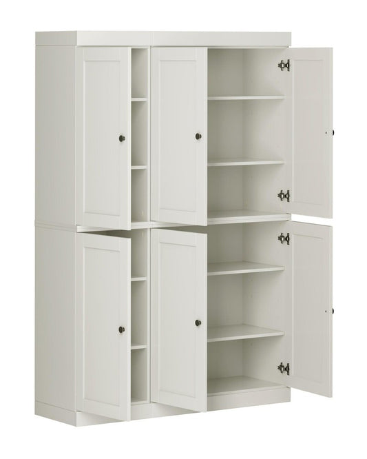 72" Off White Solid Wood 8 Pantry Or Storage Closet HomeRoots