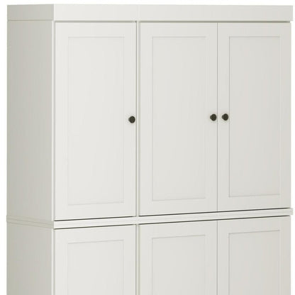 72" Off White Solid Wood 8 Pantry Or Storage Closet