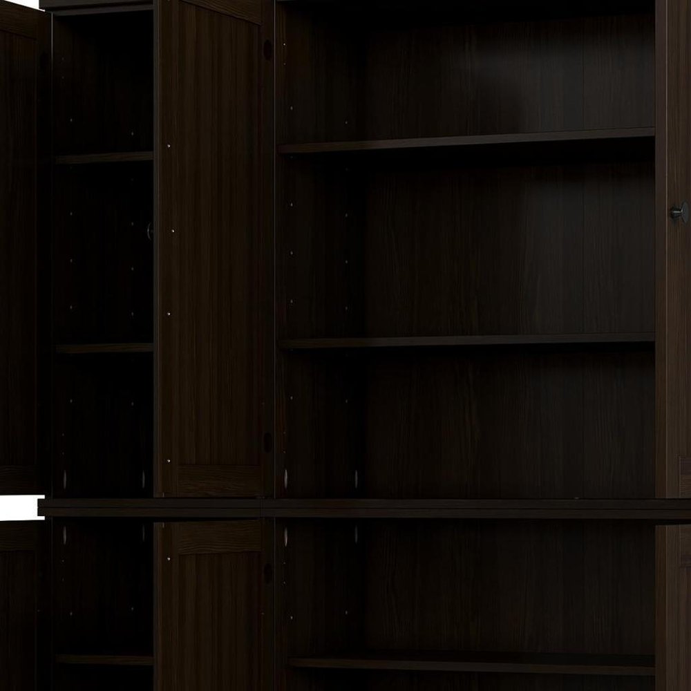 72" Espresso Solid Wood 8 Pantry Or Storage Closet HomeRoots