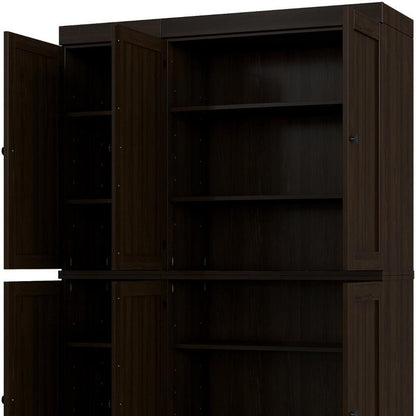 72" Espresso Solid Wood 8 Pantry Or Storage Closet HomeRoots