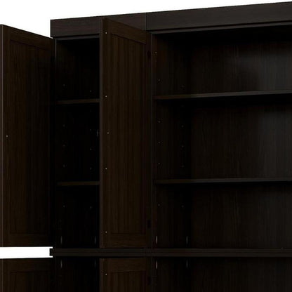 72" Espresso Solid Wood 8 Pantry Or Storage Closet HomeRoots