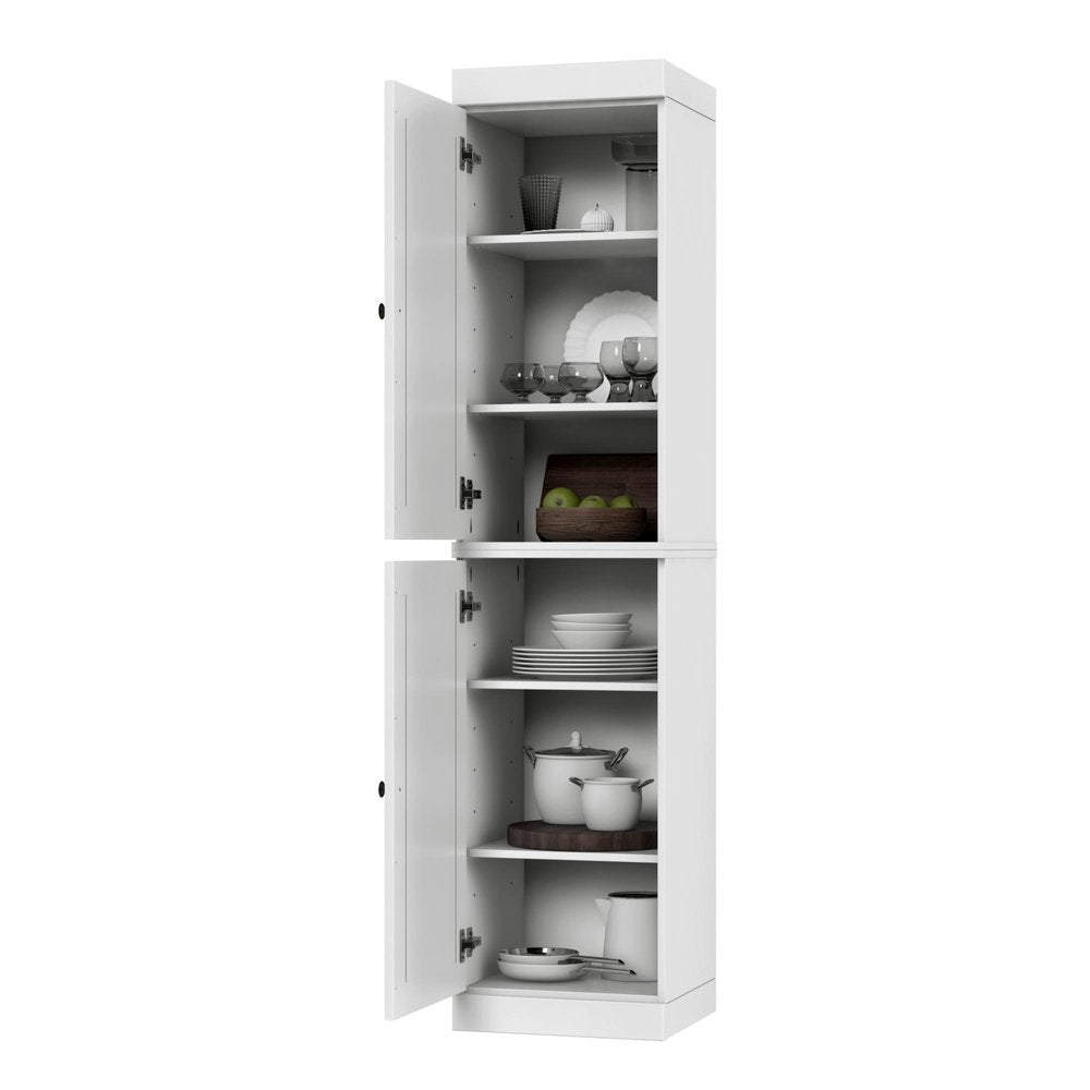 72" White Solid Wood Two Door Pantry Or Storage Closet