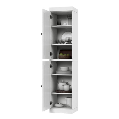 72" White Solid Wood Two Door Pantry Or Storage Closet
