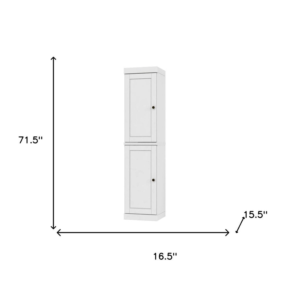 72" White Solid Wood Two Door Pantry Or Storage Closet HomeRoots