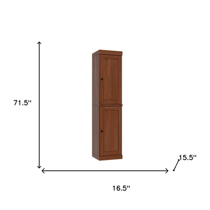 72" Coffee Solid Wood Two Door Pantry Or Storage Closet HomeRoots