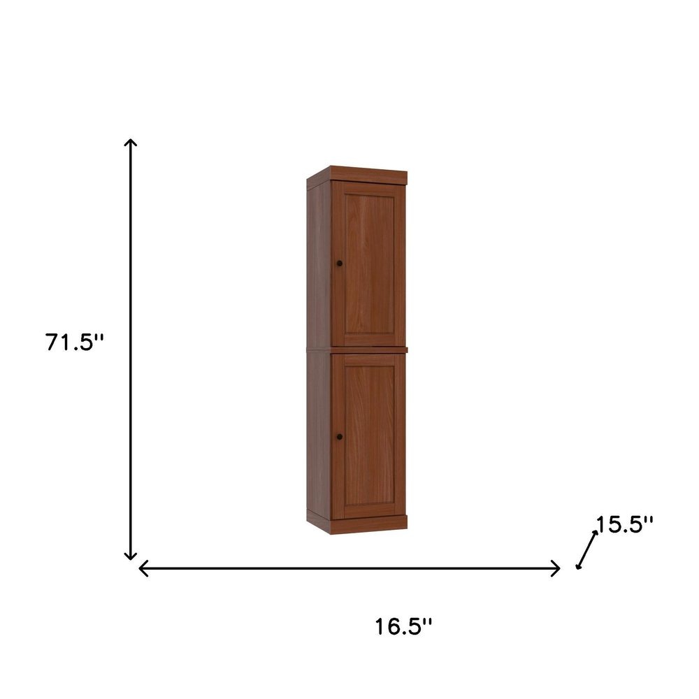 72" Coffee Solid Wood Two Door Pantry Or Storage Closet — view 4