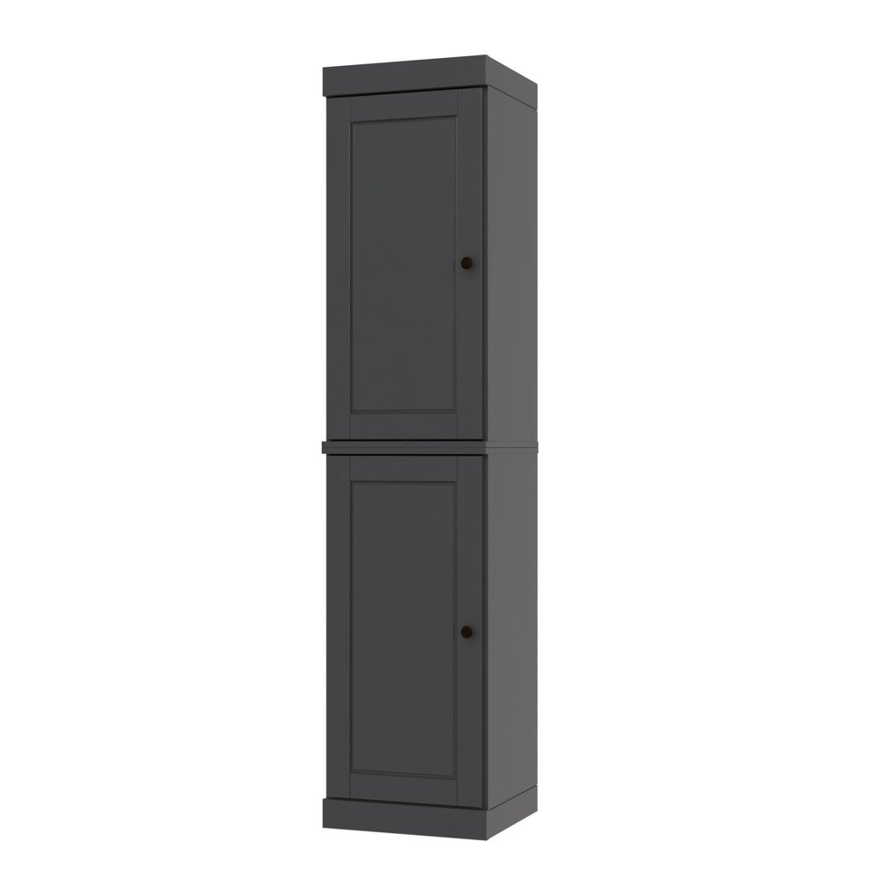 72" Gray Solid Wood Two Door Pantry Or Storage Closet — view 6