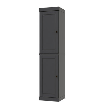 72" Gray Solid Wood Two Door Pantry Or Storage Closet
