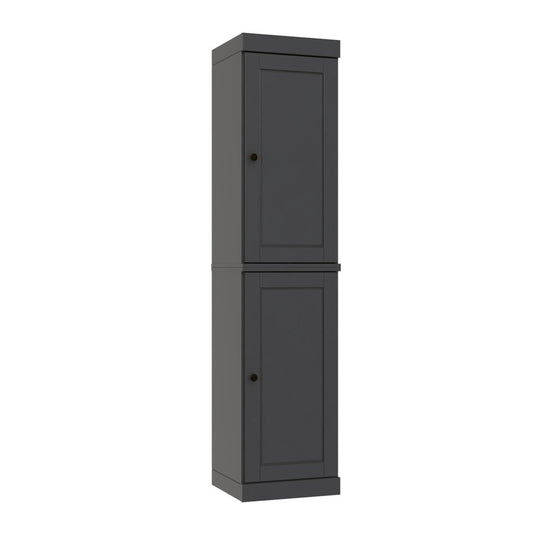 72" Gray Solid Wood Two Door Pantry Or Storage Closet HomeRoots