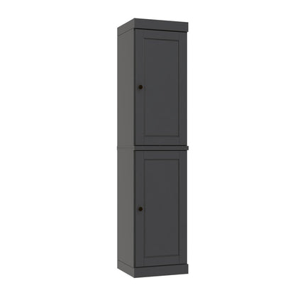 72" Gray Solid Wood Two Door Pantry Or Storage Closet HomeRoots