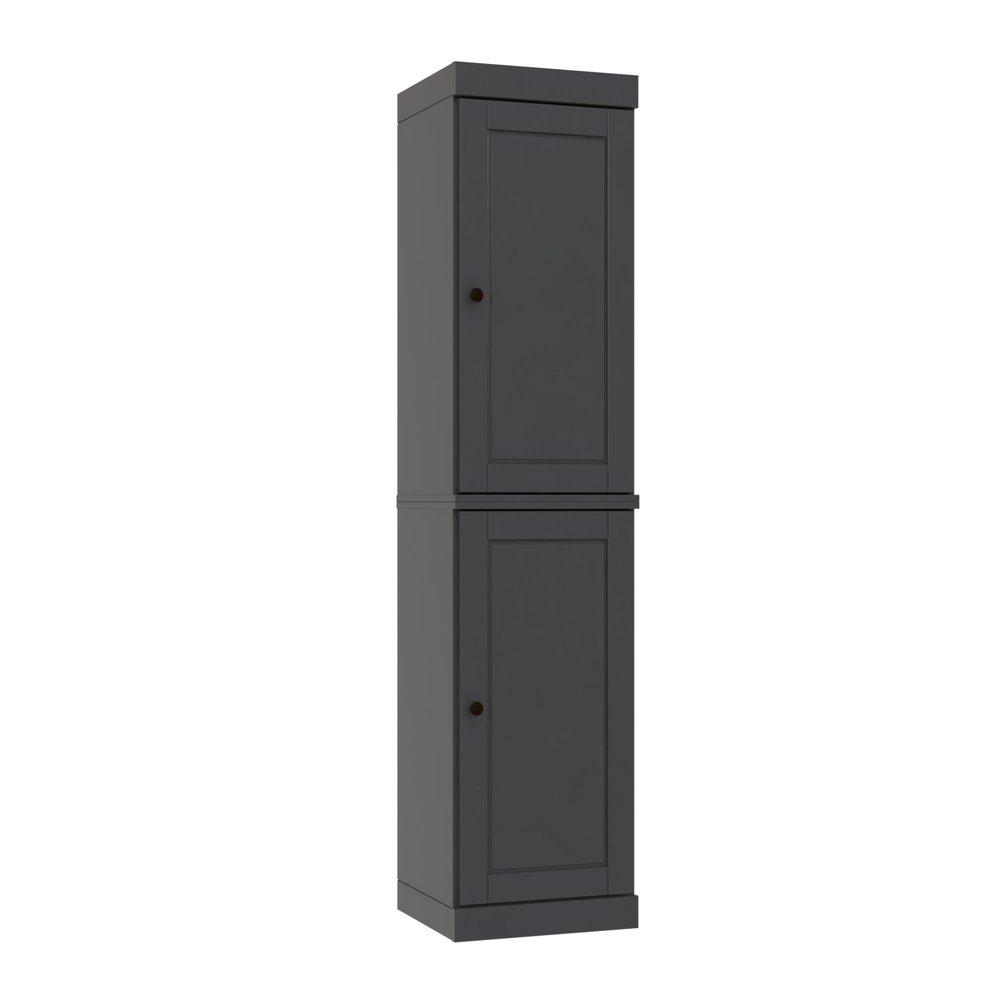 72" Gray Solid Wood Two Door Pantry Or Storage Closet — view 1