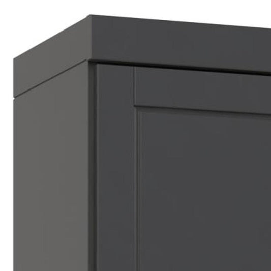 72" Gray Solid Wood Two Door Pantry Or Storage Closet HomeRoots