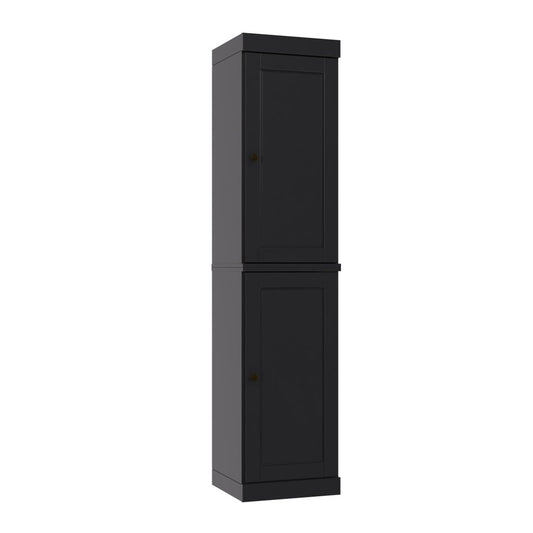 72" Black Solid Wood Two Door Pantry Or Storage Closet HomeRoots