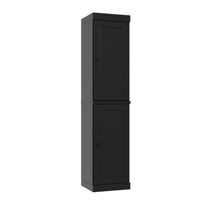 72" Black Solid Wood Two Door Pantry Or Storage Closet HomeRoots