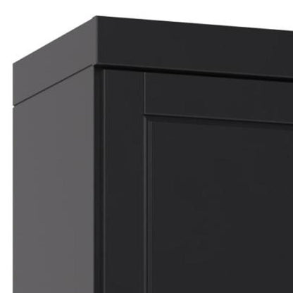 72" Black Solid Wood Two Door Pantry Or Storage Closet HomeRoots
