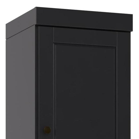 72" Black Solid Wood Two Door Pantry Or Storage Closet HomeRoots