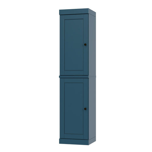 72" Teal Blue Solid Wood Two Door Pantry Or Storage Closet HomeRoots