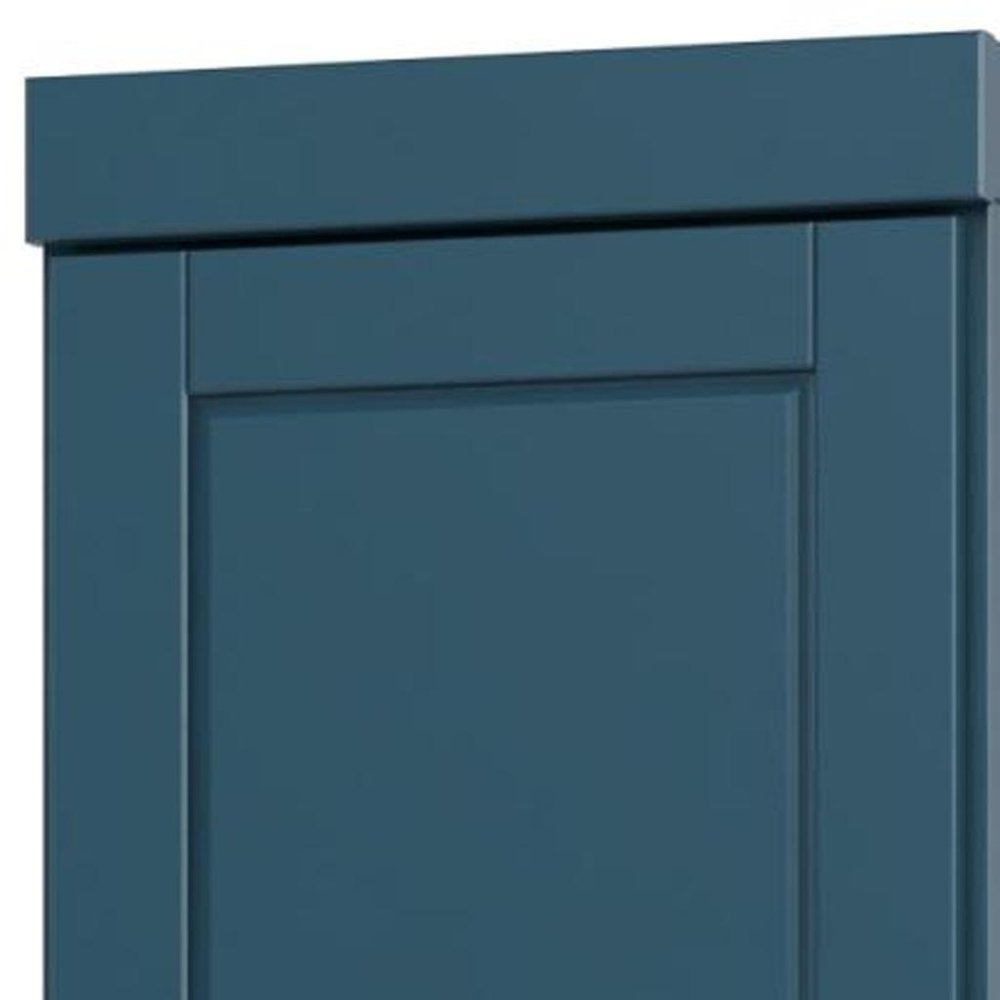 72" Teal Blue Solid Wood Two Door Pantry Or Storage Closet HomeRoots