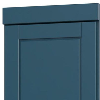 72" Teal Blue Solid Wood Two Door Pantry Or Storage Closet HomeRoots