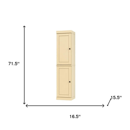 72" Yellow Solid Wood Two Door Pantry Or Storage Closet HomeRoots
