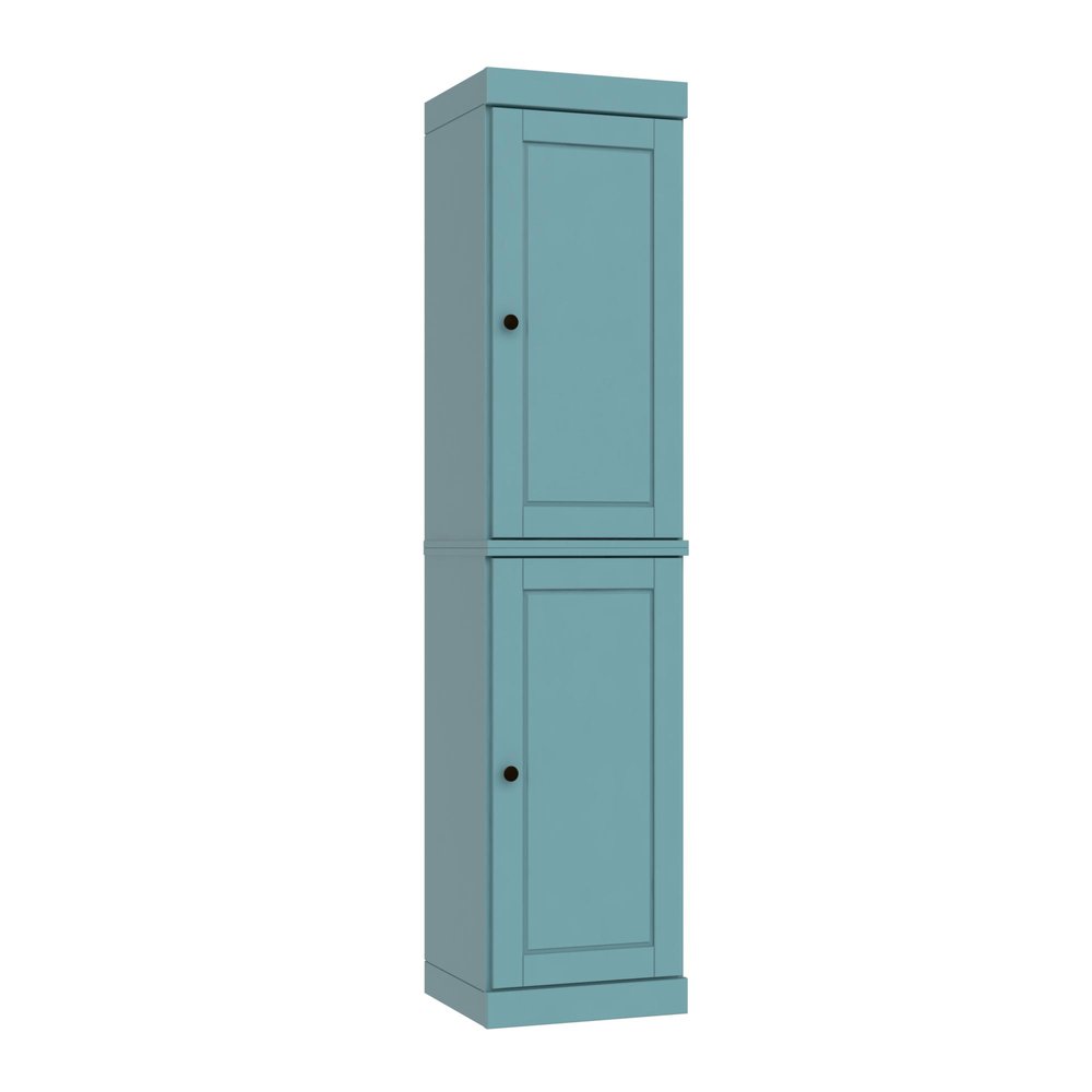 72" Aqua Solid Wood Two Door Pantry Or Storage Closet — view 1
