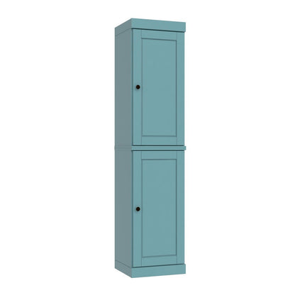 72" Aqua Solid Wood Two Door Pantry Or Storage Closet HomeRoots