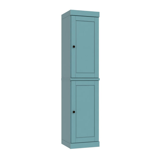 72" Aqua Solid Wood Two Door Pantry Or Storage Closet HomeRoots