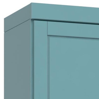 72" Aqua Solid Wood Two Door Pantry Or Storage Closet HomeRoots