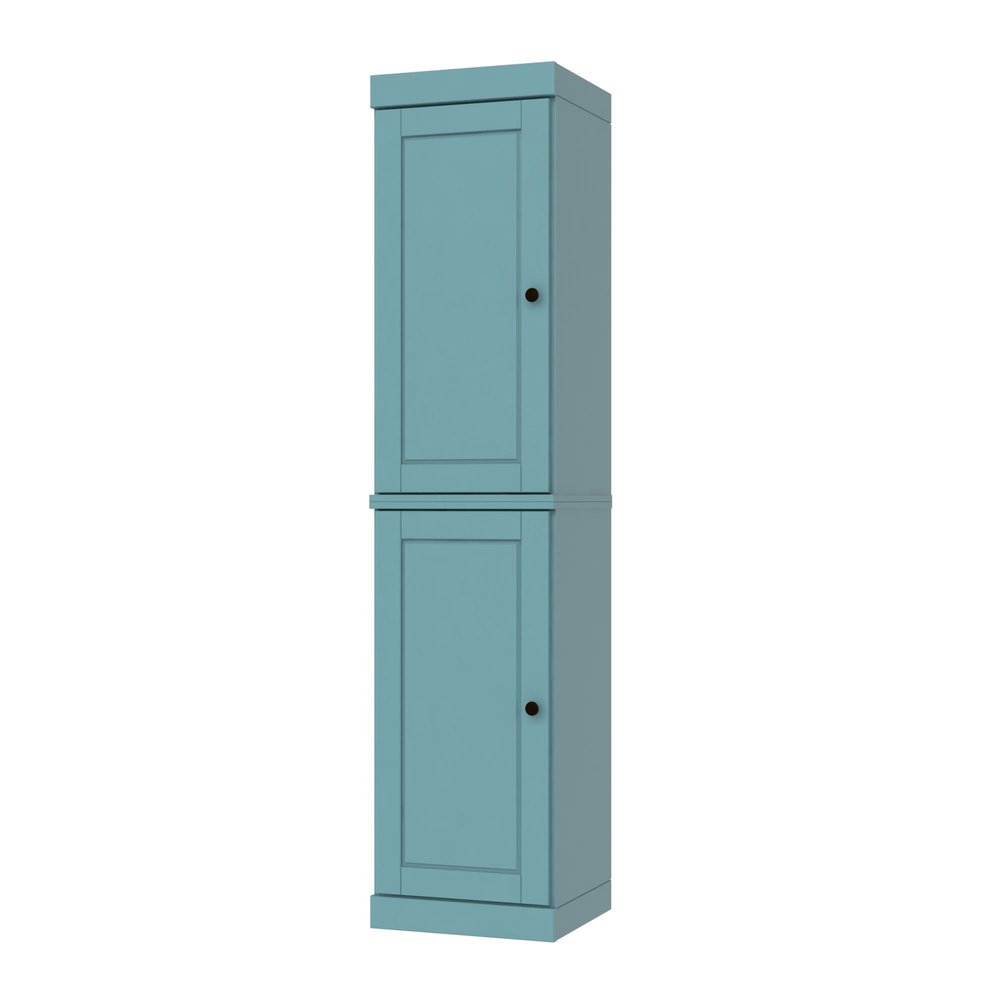 72" Aqua Solid Wood Two Door Pantry Or Storage Closet HomeRoots