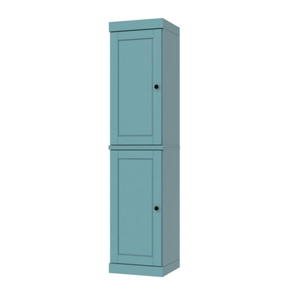 72" Aqua Solid Wood Two Door Pantry Or Storage Closet HomeRoots