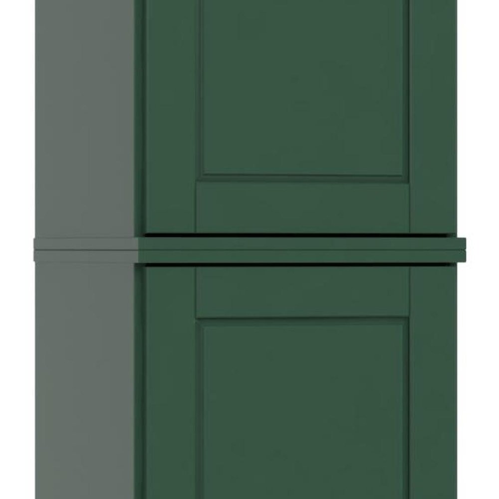 72" Green Solid Wood Two Door Pantry Or Storage Closet