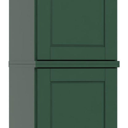 72" Green Solid Wood Two Door Pantry Or Storage Closet