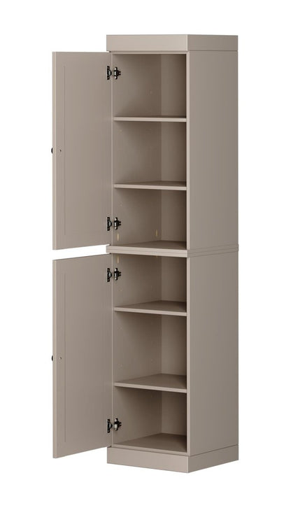 72" Beige Solid Wood Two Door Pantry Or Storage Closet HomeRoots