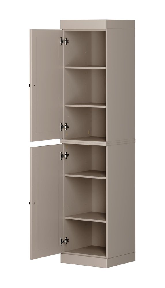 72" Beige Solid Wood Two Door Pantry Or Storage Closet — view 2