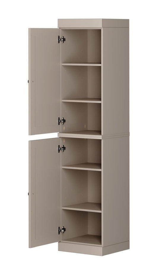 72" Beige Solid Wood Two Door Pantry Or Storage Closet HomeRoots
