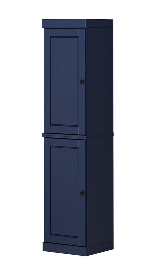 72" Navy Blue Solid Wood Two Door Pantry Or Storage Closet HomeRoots