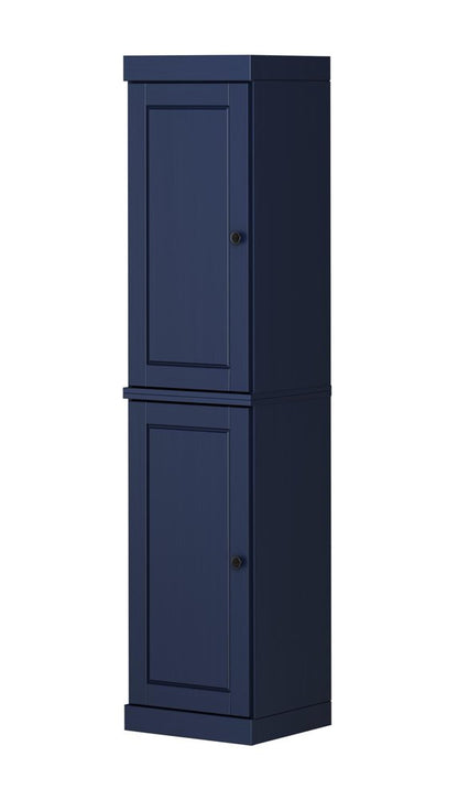72" Navy Blue Solid Wood Two Door Pantry Or Storage Closet HomeRoots