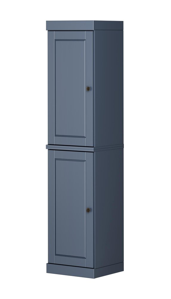 72" French Blue Solid Wood Two Door Pantry Or Storage Closet — view 1