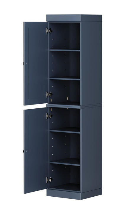 72" French Blue Solid Wood Two Door Pantry Or Storage Closet HomeRoots