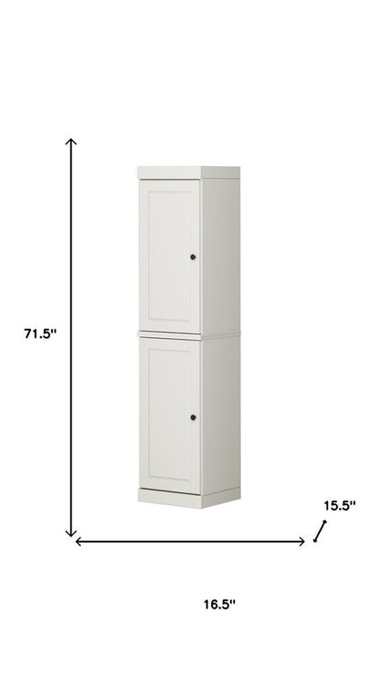 72" Off White Solid Wood Two Door Pantry Or Storage Closet HomeRoots