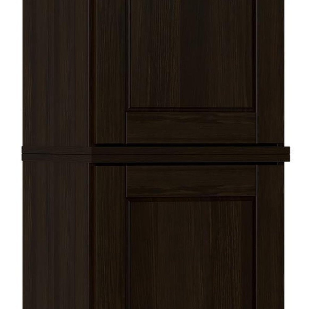 72" Espresso Solid Wood Two Door Pantry Or Storage Closet