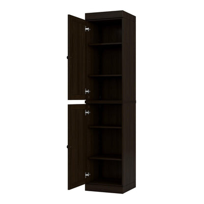 72" Espresso Solid Wood Two Door Pantry Or Storage Closet