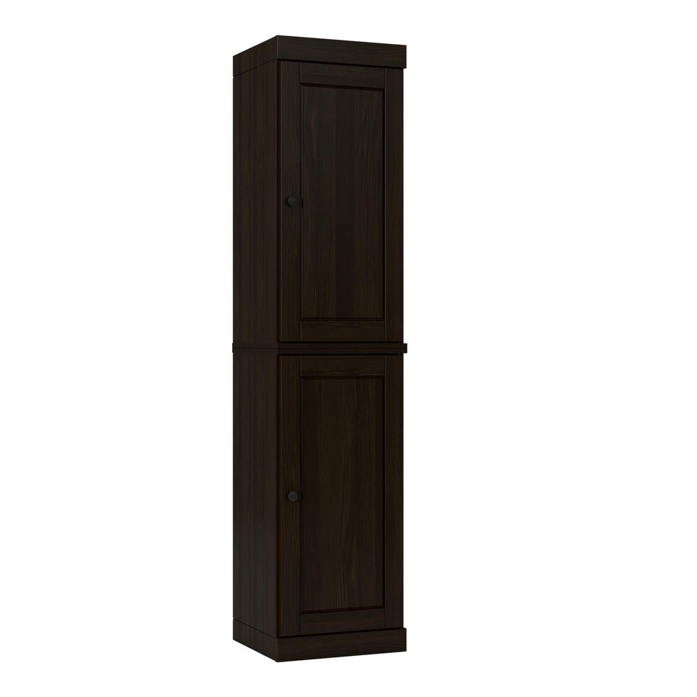 72" Espresso Solid Wood Two Door Pantry Or Storage Closet — view 4