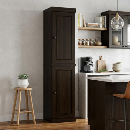 72" Espresso Solid Wood Two Door Pantry Or Storage Closet HomeRoots