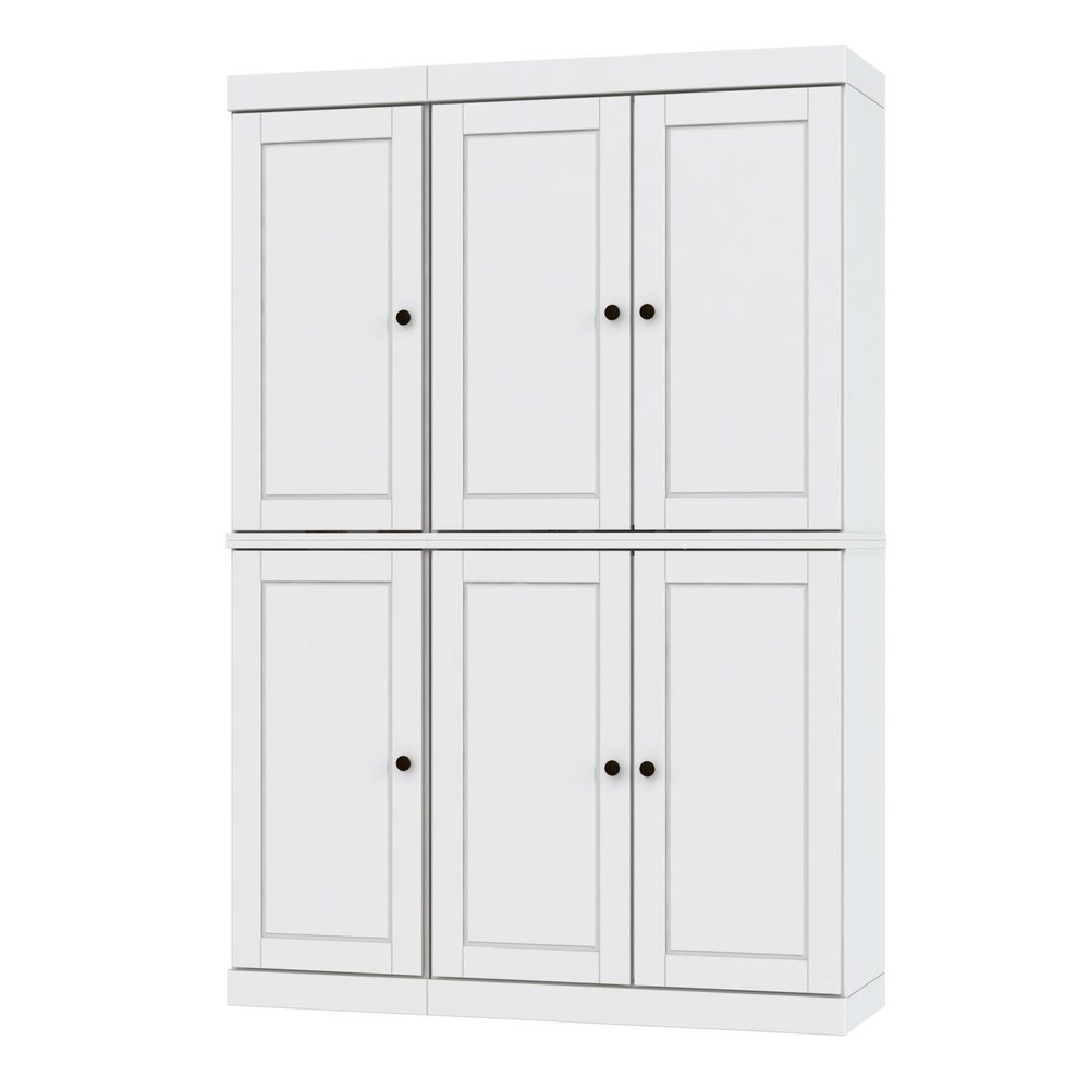 72" White Solid Wood 8 Pantry Or Storage Closet — view 1