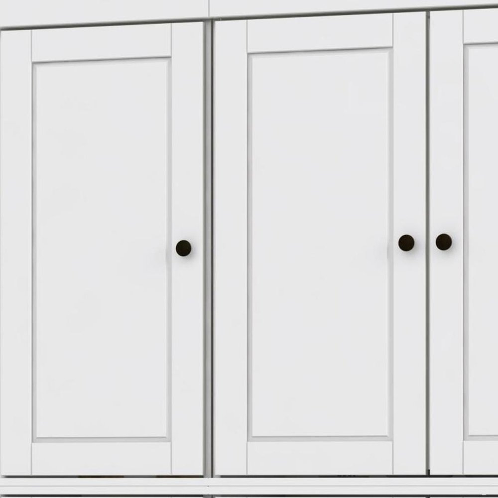 72" White Solid Wood 8 Pantry Or Storage Closet HomeRoots