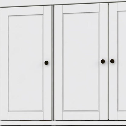 72" White Solid Wood 8 Pantry Or Storage Closet HomeRoots