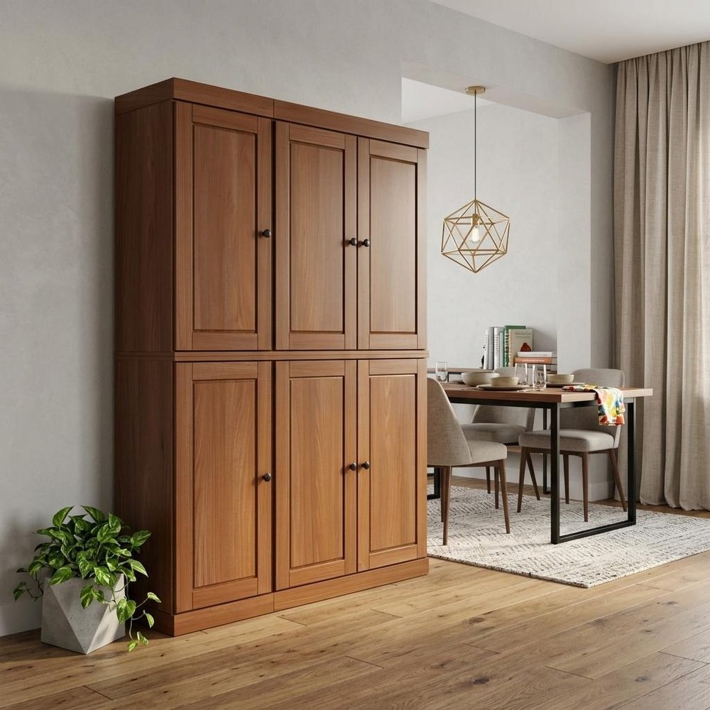 72" Coffee Solid Wood 8 Pantry Or Storage Closet — view 6