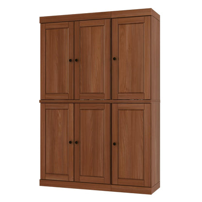 72" Coffee Solid Wood 8 Pantry Or Storage Closet