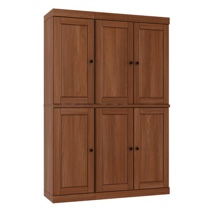 72" Coffee Solid Wood 8 Pantry Or Storage Closet HomeRoots